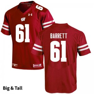 Men's Wisconsin Badgers NCAA #61 Dylan Barrett Red Authentic Under Armour Big & Tall Stitched College Football Jersey CI31R24PC